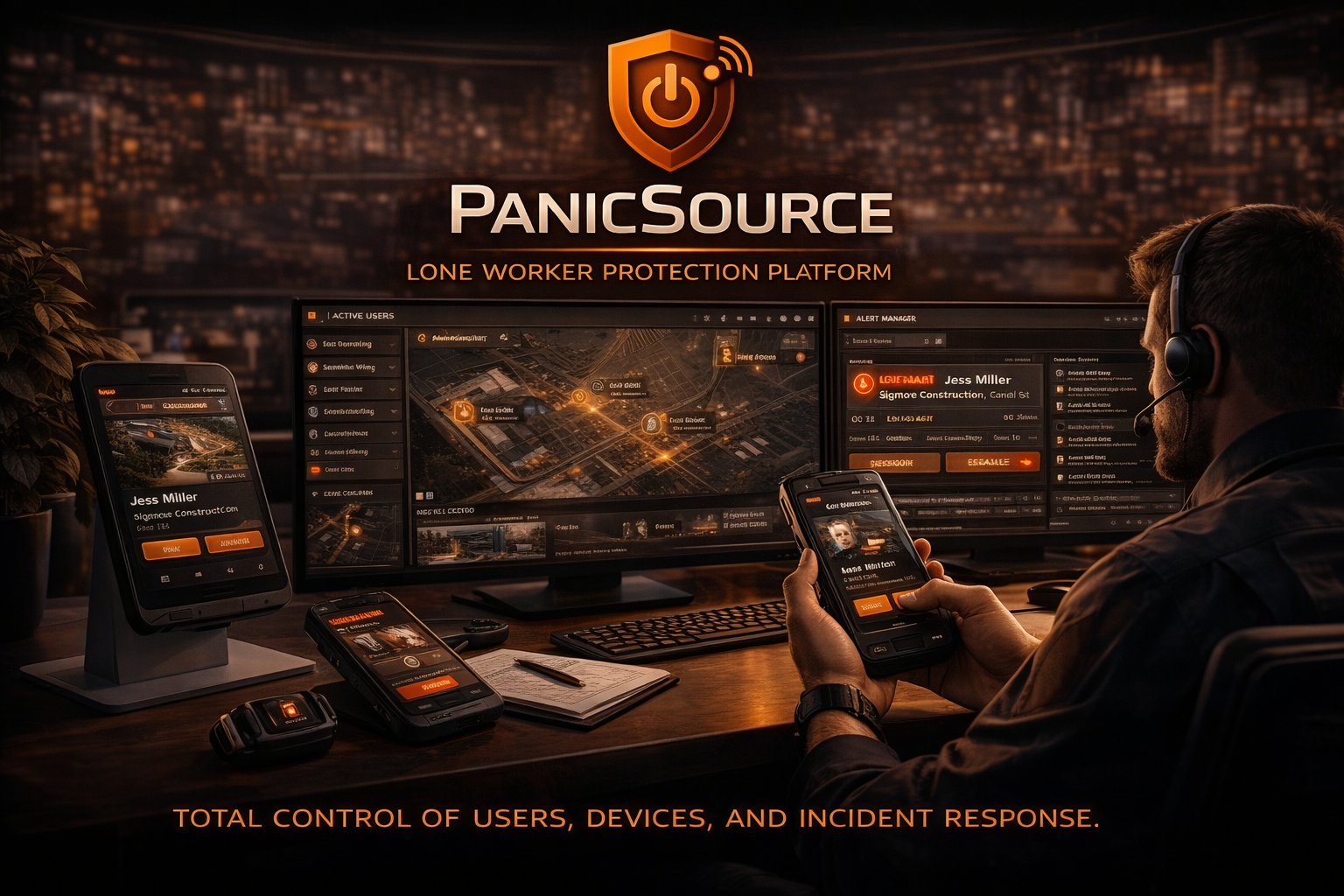 PanicSource tracking and alert platform